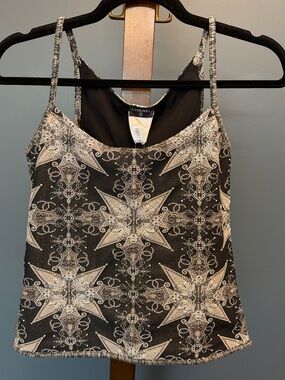CHANEL Black and White Beaded Star-Pattern Camisole 06P FR 38